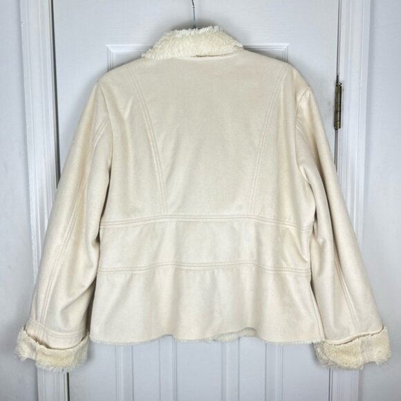 Coldwater Creek Cream Colored Faux Shearling Coat - Picture 10 of 10